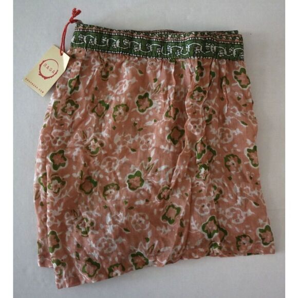 Raga R1587-96EF-75 Women's Sz Medium Pink/Green Enchanted Forest Cotton Shorts - Picture 8 of 8